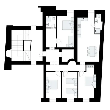 Apartment Harmony Apartment/9 Guests/ 4 Bedroom / Old Town *